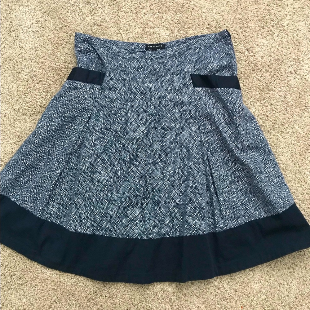 The Limited Navy Patterned Skirt